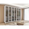 Guarda-roupa Casal Solaris 6 Portas com Vidro Fumê e Pes Branco Branco-moveis Lopas - 5