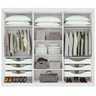 Guarda-roupa Casal Solaris 6 Portas com Vidro Fumê e Pes Branco Branco-moveis Lopas - 4