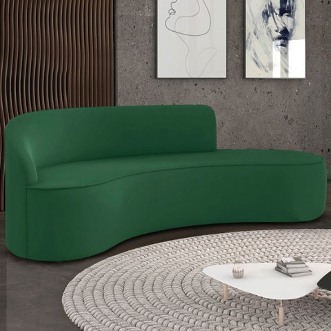 Sofá 4 Lugares para Sala 220cm Orgânico Wendi Veludo Verde I01 - Mpozenato