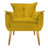 Kit Namoradeira e Poltrona Opala Palito Mel Suede Amarelo - Doce Sonho Móveis - 4