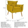 Kit Namoradeira e Poltrona Opala Palito Mel Suede Amarelo - Doce Sonho Móveis - 6