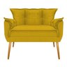 Kit Namoradeira e Poltrona Opala Palito Mel Suede Amarelo - Doce Sonho Móveis - 2