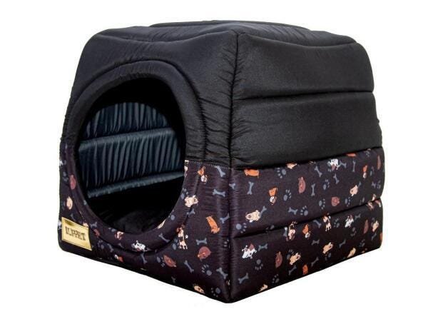 Cama Iglu E Toca Para Cachorro Luppet Luxo Preto Cachorro G - 3