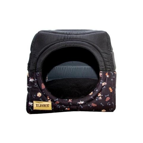 Cama Iglu E Toca Para Cachorro Luppet Luxo Preto Cachorro G
