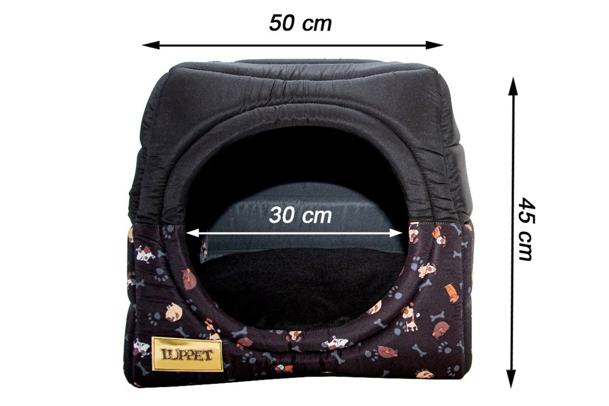 Cama Iglu E Toca Para Cachorro Luppet Luxo Preto Cachorro G - 6