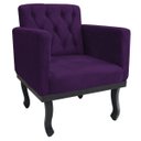 Ver imagem 1 de Poltrona Classic Pés Luís XV Suede Roxo - Doce Sonho Móveis
