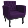 Poltrona Classic Pés Luís XV Suede Roxo - Doce Sonho Móveis - 1