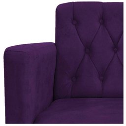 Poltrona Classic Pés Luís XV Suede Roxo - Doce Sonho Móveis - 5