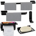 Ver imagem 2 de Kit Acessórios Para Banheiro Preto Fosco 5 Peças Zmt