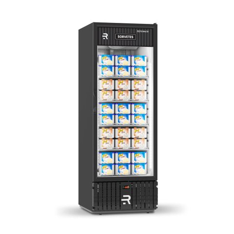 Visa Cooler Sorvete Freezer Porta Vidro Aquecido Ar Forçado -22ºc 570l Vcs570pvpb 220v - Refrimate