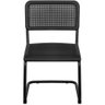 Cadeira Cesca Preta Com Palha e Base Preta Sem Braço - 71627 - 2