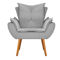 Kit Namoradeira e 02 Poltronas Apolo Palito Mel Suede Cinza - Doce Sonho Móveis - 3