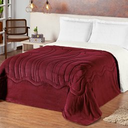Cobertor Coberdrom King Edredom Dupla Face Manta Vinho - 1