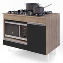 Ver imagem 3 de Balcão Multiuso Para Cooktop 4 Bocas Georgia Castanho/preto