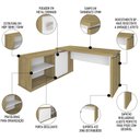 Ver imagem 3 de Mesa Escrivaninha em L 135x168cm 1 Porta Sharp A06 Olmo/branco - Mpozenato