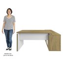 Ver imagem 5 de Mesa Escrivaninha em L 135x168cm 1 Porta Sharp A06 Olmo/branco - Mpozenato