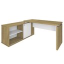 Ver imagem 1 de Mesa Escrivaninha em L 135x168cm 1 Porta Sharp A06 Olmo/branco - Mpozenato
