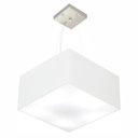 Ver imagem 1 de Lustre Pendente Quadrado Vivare Md-4195 Cúpula em Tecido 25/40x40cm - Bivolt Branco 127/220v