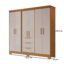 Ver imagem 4 de Guarda-roupa Casal Joaquina 6 Portas 3 Gavetas 100% Mdf Freijó Trend/off White - Pnr Móveis
