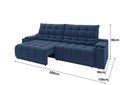 Ver imagem 2 de Sofá Connect Premium 2,00m Assento Retrátil e Reclinável com Porta Copos e Entrada USB Suede Azul