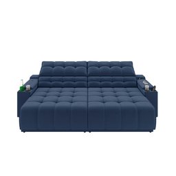 Sofá Connect Premium 2,00m Assento Retrátil/reclinável com Porta Copos e Entrada Usb Suede Azul - 5
