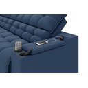 Ver imagem 4 de Sofá Connect Premium 2,00m Assento Retrátil/reclinável com Porta Copos e Entrada Usb Suede Azul