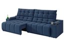 Ver imagem 6 de Sofá Connect Premium 2,00m Assento Retrátil e Reclinável com Porta Copos e Entrada USB Suede Azul
