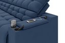 Ver imagem 4 de Sofá Connect Premium 2,00m Assento Retrátil e Reclinável com Porta Copos e Entrada USB Suede Azul