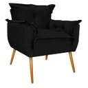Ver imagem 1 de Poltrona Opala Palito Mel Suede Preto - Doce Sonho Móveis