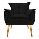 Ver imagem 2 de Poltrona Opala Palito Mel Suede Preto - Doce Sonho Móveis