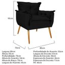 Ver imagem 4 de Poltrona Opala Palito Mel Suede Preto - Doce Sonho Móveis
