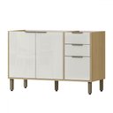 Ver imagem 1 de Balcão de Cozinha para Pia 120 Cm Glória 3 Portas 2 Gavetas Castanho/off White - Mx Móveis
