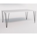 Ver imagem 3 de Conjunto de Mesa Eames Clips de Ferro Preto Tampo Branco 135x75 6 Cadeiras Preta Assento Vermelho