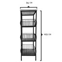 Ver imagem 6 de Fruteira de Ferro e Madeira Grande 3 Andares com Ladrilho Hidráulico Artesanal Ladrilho E1