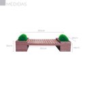 Ver imagem 2 de Banco de Madeira Plástica Maciça Marrom com Cachepô 100% Reciclado 3 Lugares 2,5 M / Bc-05 Lanci
