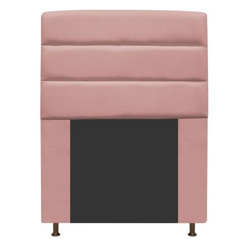 Cabeceira Estofada Turim 90 cm Solteiro Suede Rosê - Doce Sonho Móveis