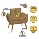 Ver imagem 2 de Kit 2 Poltronas + Namoradeira + Puff Opala Decorativa Balaqui Cor:capuccino
