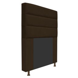 Cabeceira Estofada Turim 90 cm Solteiro Suede Marrom - Doce Sonho Móveis - 2 Cabeceira Estofada Turim 90 cm Solteiro Suede Marrom - Doce Sonho Móveis - 2