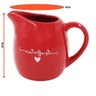 Conjunto L'amour Açucareiro 350ml, Leiteira 245ml  e 2 Canecas 300ml em Porcelana Vermelho - 5