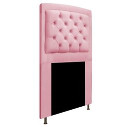Cabeceira Estofada Geovana 100 cm Solteiro Com Capitonê Suede Rosa Bebê - Doce Sonho Móveis - 2