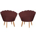 Ver imagem 1 de Kit 2 Poltronas Decorativa para Sala de Estar Charm Suede Bordô - Montanaris Decor MD MONTANARIS DEC