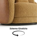 Ver mais imagens de Poltrona Decorativa Maya Base Giratoria Linho Color Trend e Courino Tca 219 Tcs 727 Moll