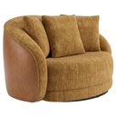 Ver imagem 1 de Poltrona Decorativa Maya Base Giratoria Linho Color Trend e Courino Tca 219 Tcs 727 Moll