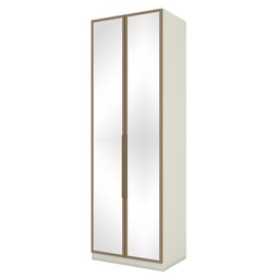 Guarda Roupa Modulado Predileto 2 Portas e 3 Gavetas com Espelho Areia/Jequitibá - Móveis Henn - 1