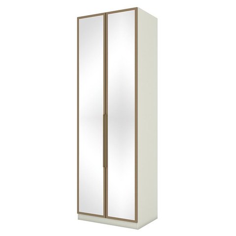 Guarda Roupa Modulado Predileto 2 Portas e 3 Gavetas com Espelho Areia/Jequitibá - Móveis Henn