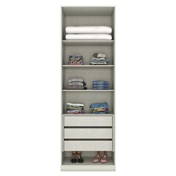 Guarda Roupa Modulado Predileto 2 Portas e 3 Gavetas com Espelho Areia/Jequitibá - Móveis Henn - 3