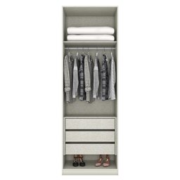 Guarda Roupa Modulado Predileto 2 Portas e 3 Gavetas com Espelho Areia/Jequitibá - Móveis Henn - 2