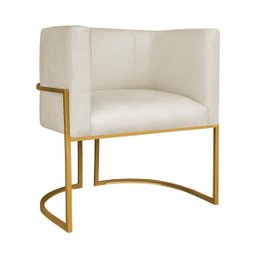 Kit Divã Luna 140cm Lado Esquerdo e 02 Poltronas Base de Ferro Dourado Linho - 9