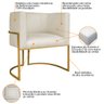 Kit Divã Luna 140cm Lado Esquerdo e 02 Poltronas Base de Ferro Dourado Linho - 6