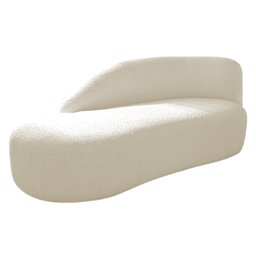 Kit Divã Luna 140cm Lado Esquerdo e 02 Poltronas Base de Ferro Dourado Linho - 8